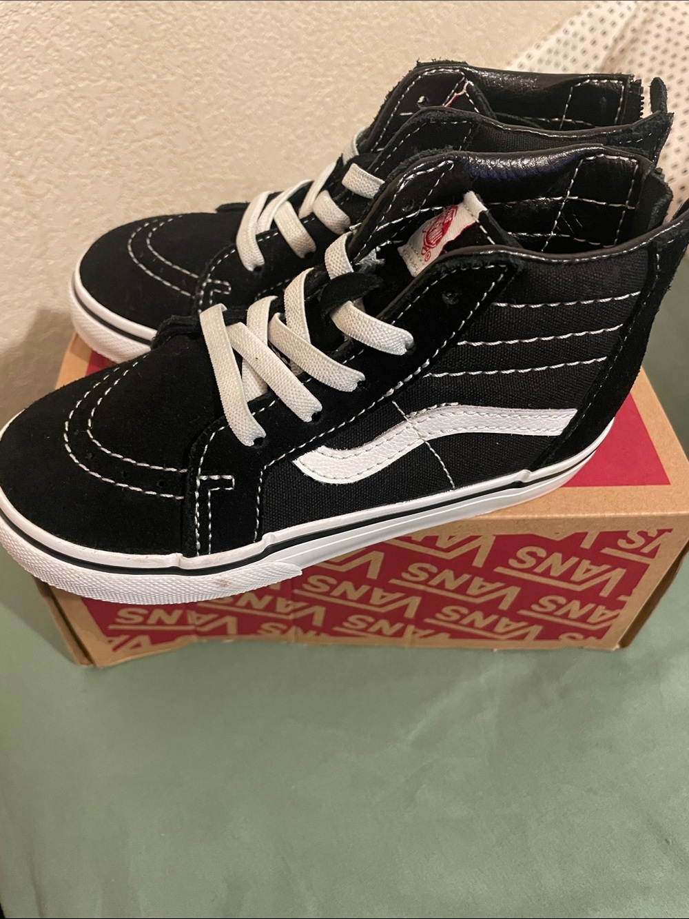 Vans Kids Black and White Sk8-Hi Style High-Top Sneakers